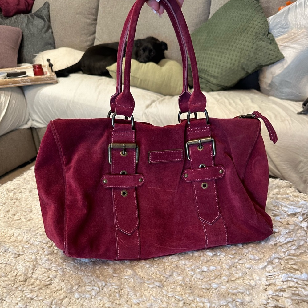 Purple suede